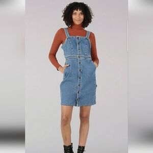 LEE Denim Jean Button Up Overall Carpenter Dress Size XS